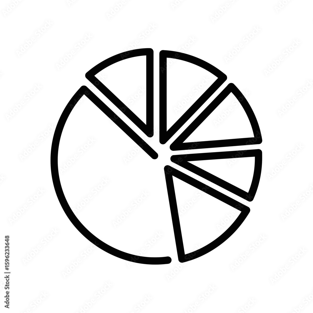 Poster pie chart vector icon representation for business analysis