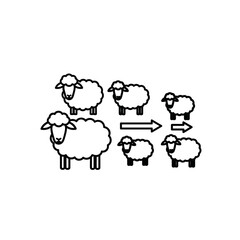 Biotechnology Sheep Icon Set with Transformations  