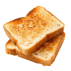 Two slices of toasted bread, golden brown, overlapping