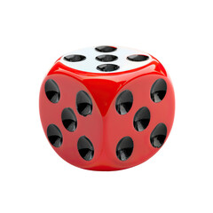 Red die with black pips