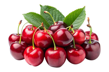 red cherries image isolated on a transparent