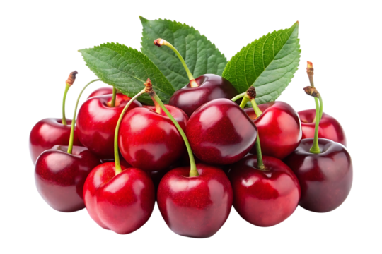 red cherries image isolated on a transparent
