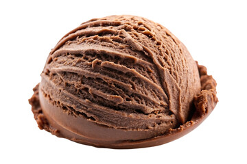 scoop chocolate ice cream image isolated on a transparent