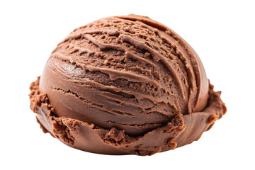 scoop chocolate ice cream image isolated on a transparent background