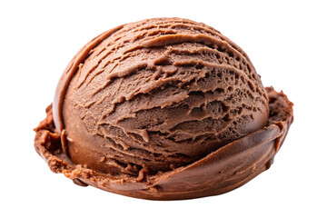 scoop chocolate ice cream image isolated on a transparent background