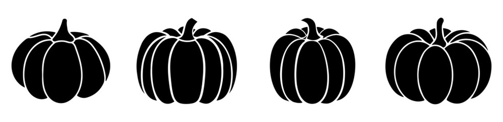 Silhouette pumpkin icons set