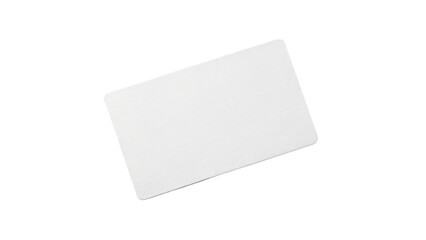 Blank White Card Isolated on Transparent Background