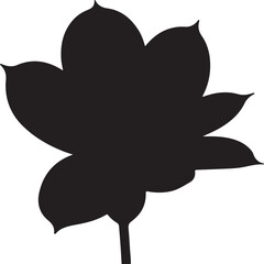 Heart Bloom in silhouette full white baackground.