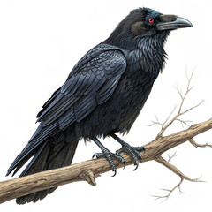 Fototapeta premium crow on a white background
