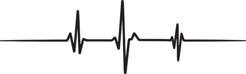 Heartbeat Echo in silhouette full white baackground.