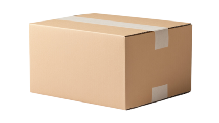 Cardboard box or brown paper box on white background
