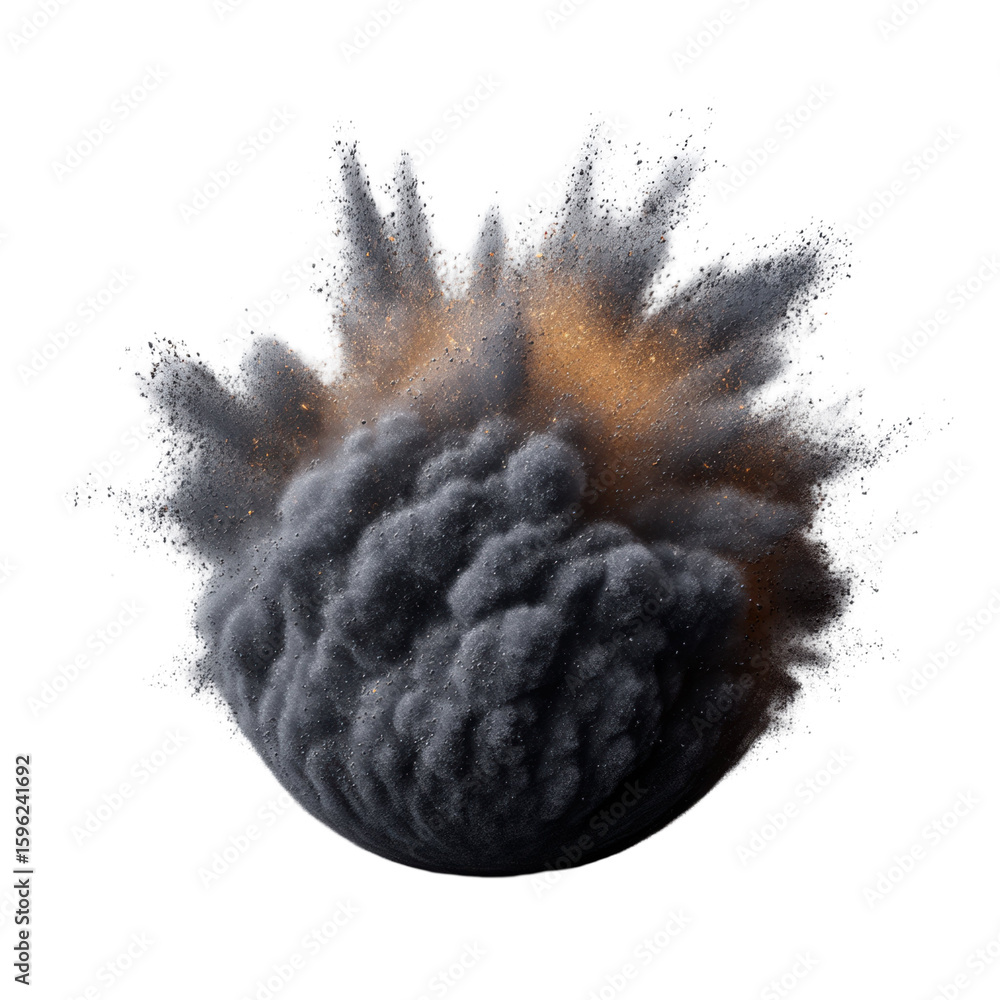 Poster dynamic dust explosion particles studio setting high-resolution image crisp detailed environment clo