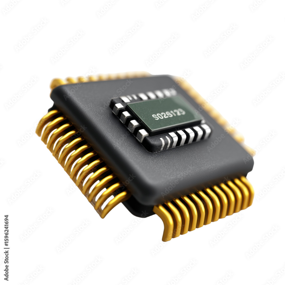 Poster electronic components microchip and circuit board analysis in technology lab environment from close-