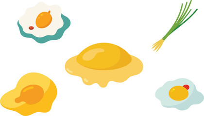 Omelette Vector Illustration Set
