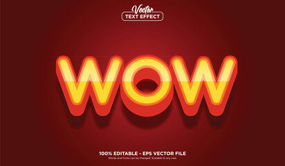 WOW text effect, minimalistic style EPS Vector editable text effect.