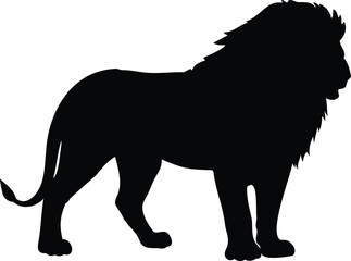 black silhouette of a lion