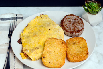 mushroom onion and swiss omelet