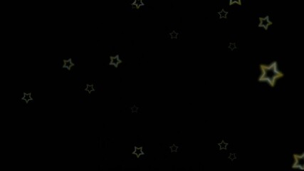 Animation gold stars falling on black background. - Powered by Adobe