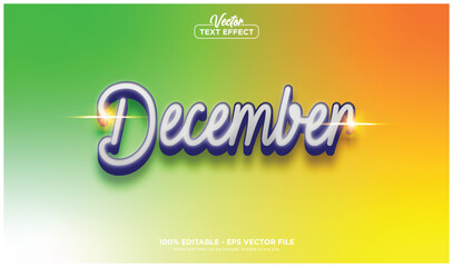 December text effect, minimalistic style EPS Vector editable text effect.