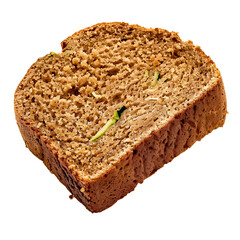 Slice of Zucchini Bread with Visible Green Flecks