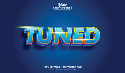 TUNED text effect, minimalistic style EPS Vector editable text effect.