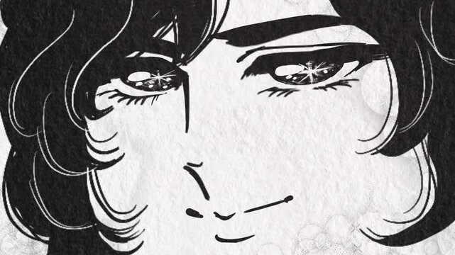 70年代少女漫画風イケメン番長が爽やかに話し出すアニメーション