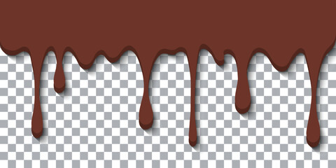 Vector Chocolate Falling Drop On Transparent Background