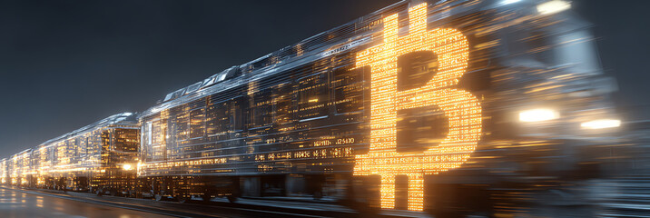 bitcoin train, AI generated