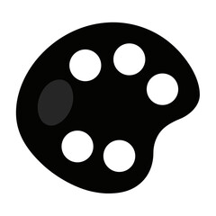 Simple silhouette of an artist s paint palette isolated on white background