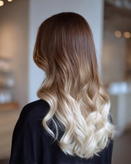 Naklejka premium Blonde Ombre Wavy Hairstyle