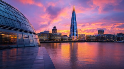 Fototapeta premium London skyline at vibrant sunset