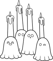 hand drawn halloween candle
