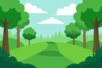 Obraz premium soft green clearing among trees