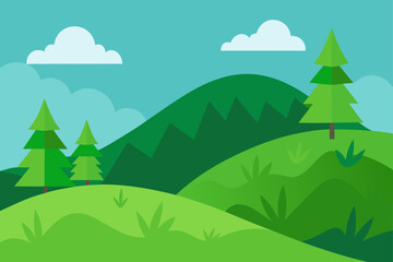 Fototapeta premium wild green nature on slope