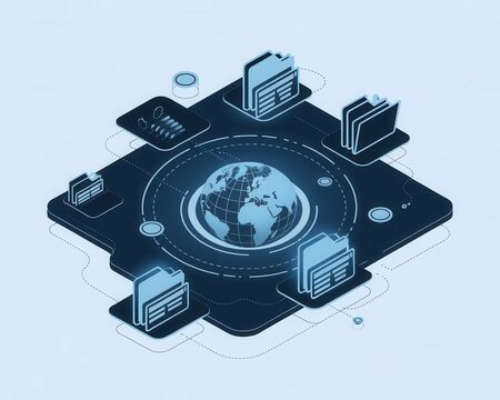 Isometric network representation: data flow and global information management