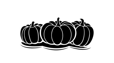 Silhouette pumpkins on the ground illustration