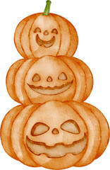 watercolor jack o lantern