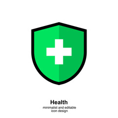 Medical Shield icon on transparent background