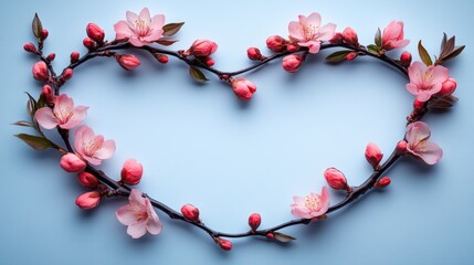 Heart-shaped floral frame