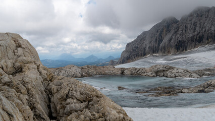 Ein Gletschersee Berg Dachstein Den