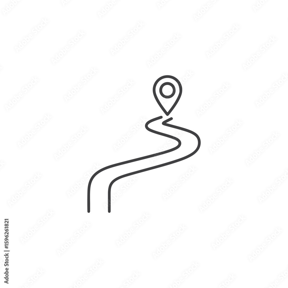 Poster vector art of route icon indicating a path or navigation direction