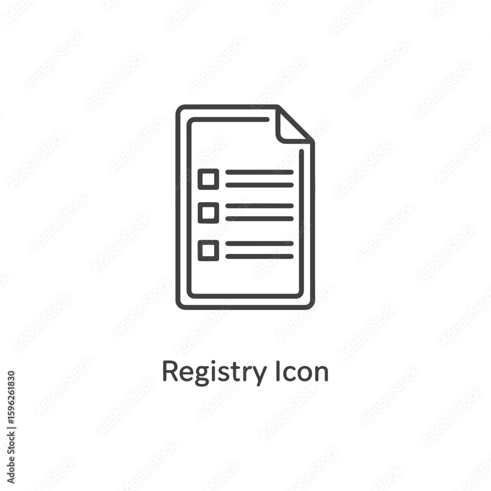 Poster vector art of registry icon representing a list or document entry