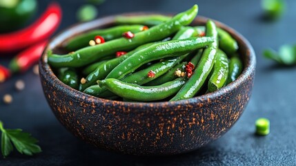 Hearty green beans, seasoned and ready