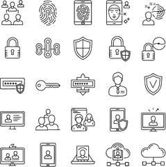Digital Identity line icon pack