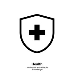 Medical Shield icon on transparent background