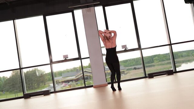 Beautiful woman dancing strip dance