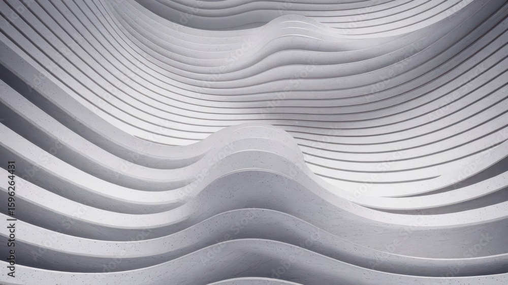 Poster abstract architectural curves pattern of stacked layers forming a wave effect
