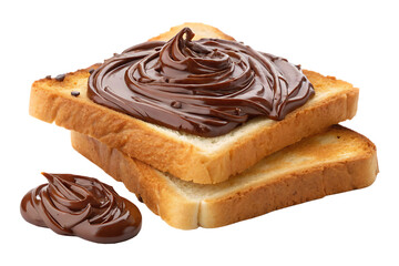Delicious Chocolate Spread on Toasted Bread A Sweet Treat AI generated by PNG