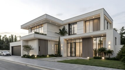 Modern house exterior showcasing 