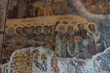Sumela Monastery is a Greek Orthodox monastery and church complex. The structure and detailed frescoes were built in 386 AD.